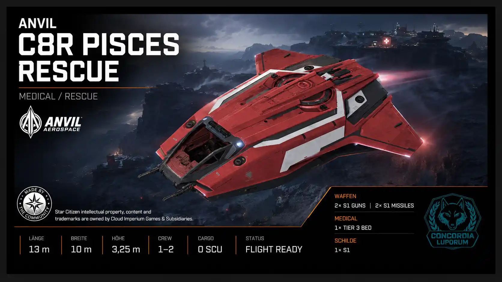 Anvil C8R Pisces Rescue – Star Citizen Medical Support