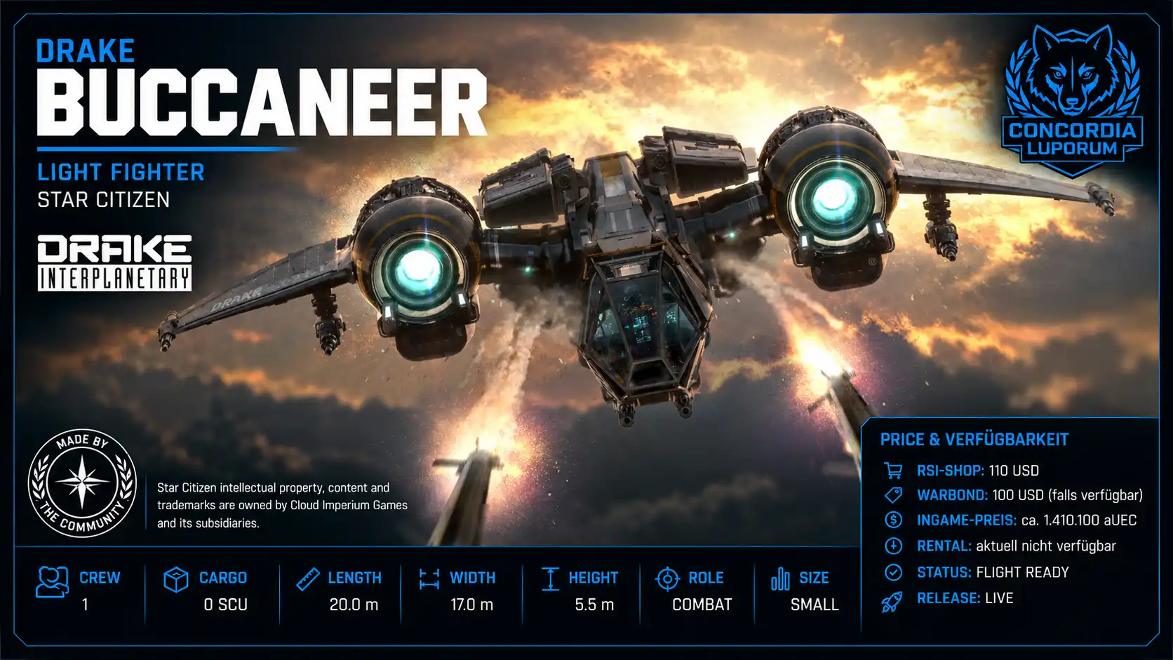 Drake Buccaneer – Star Citizen Fighter (DPS)