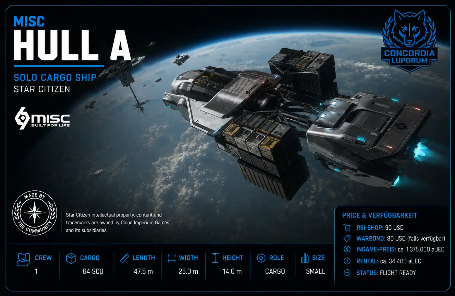MISC Hull A – Star Citizen Hauling Frachter