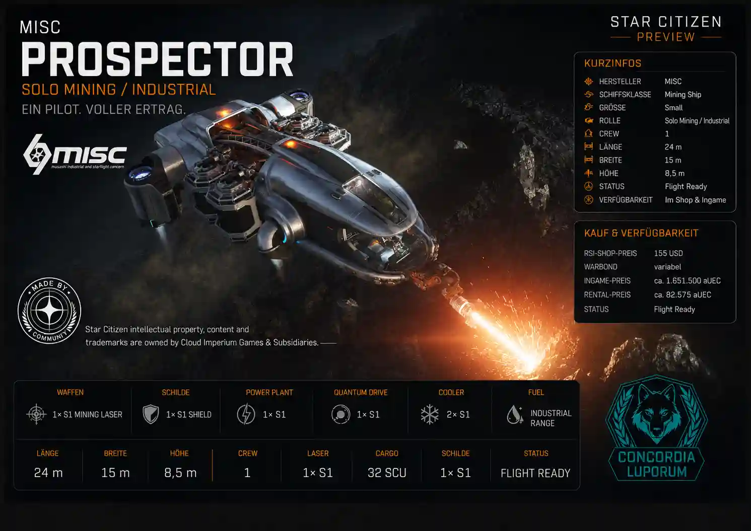 MISC Prospector – Star Citizen Solo Mining Schiff
